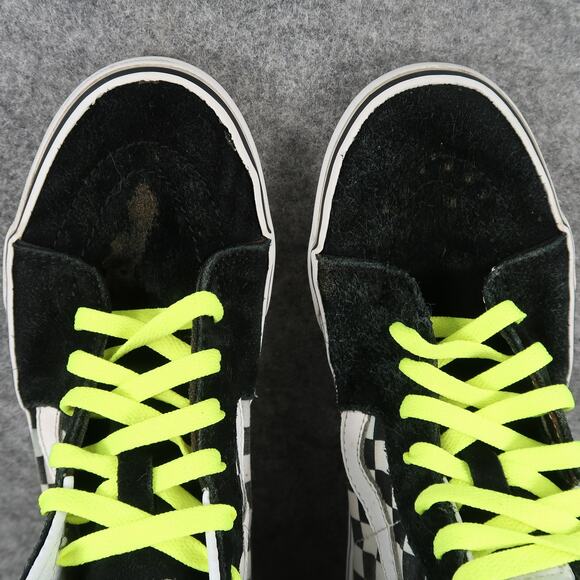Vans Shoes Womens 9.5 Sk8 Hi Sneakers Checkered Suede Canvas Black White Casual - Picture 10 of 14